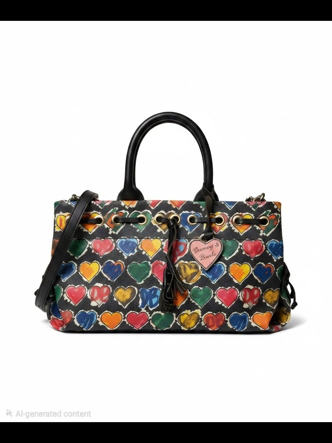 Vintage Dooney & Bourke Y2k Crayon Hearts Satchel